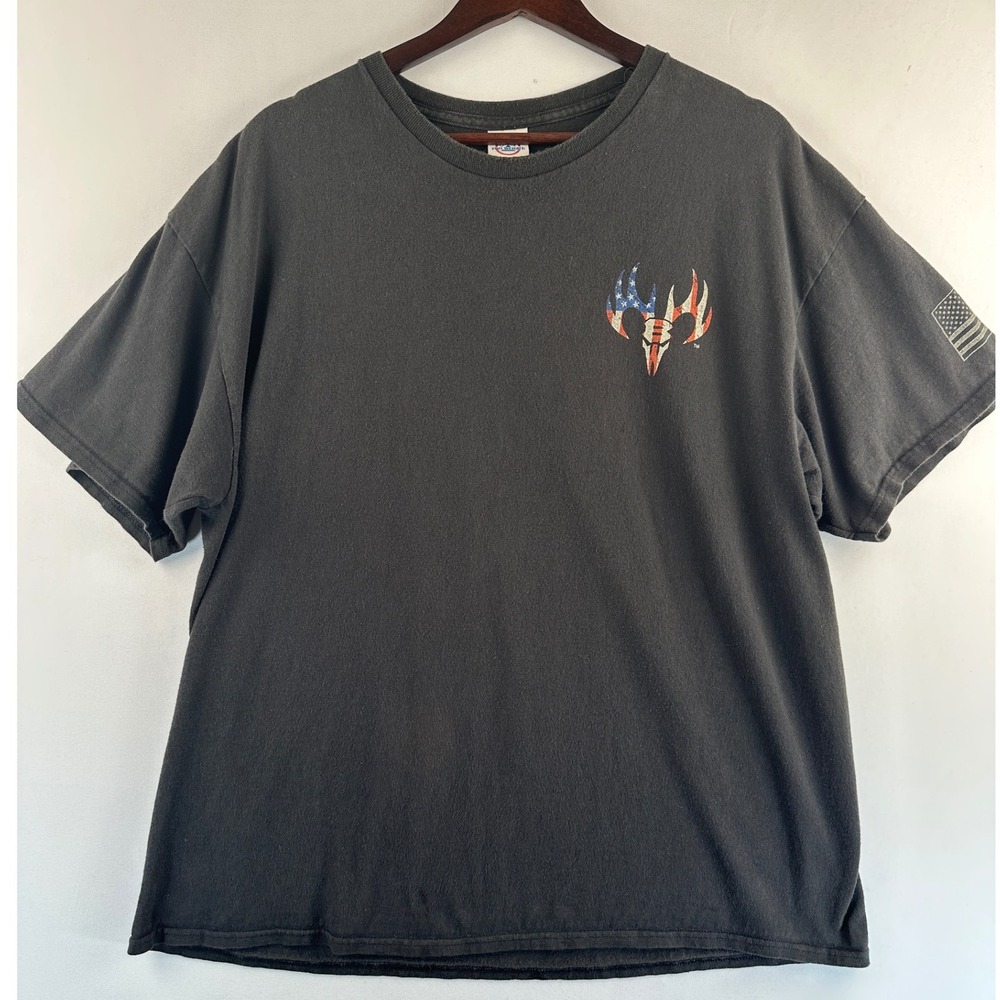 Buckwear Freedom Dog American Flag Graphic T Shirt Size 2XL Black Patriotic 1776 - Picture 2 of 10